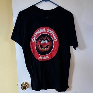 Muppets drummer AnimaEmotional Support Animal Graphic Tee - Black with Red Print